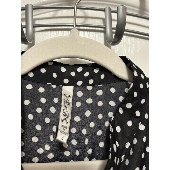 Rich & Beautiful R & B Women’s XL Sleeveless Polka Dot Sheath Dress Black Retro - Picture 4 of 16